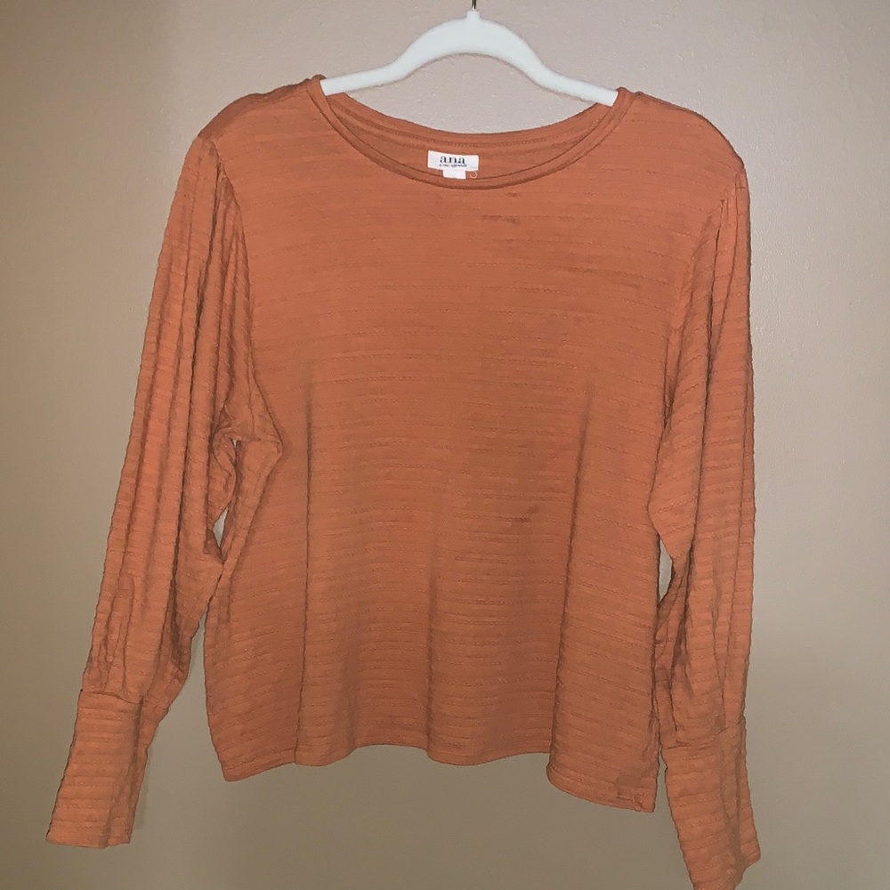 Ana. Rust Long Sleeve Blouse